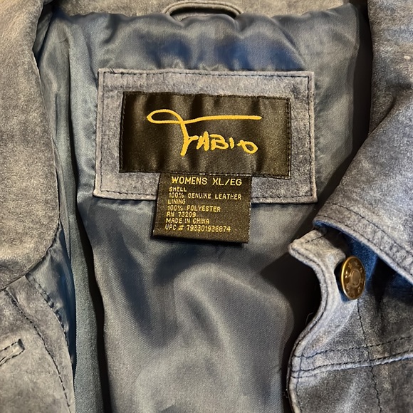 Vintage Fabio Blue suede jacket women’s XL washable in great shape liner too - Picture 2 of 6